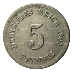 5 пфеннигов 1905 года A Германия