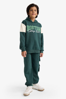 Kap__onlu Bask_l_ __i Yumu_ak T_yl_ Sweatshirt Erkek _ocuk - Defacto фото 2