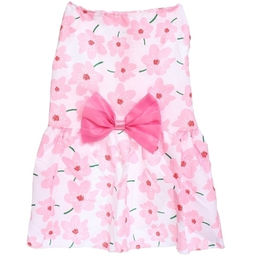 Цена за 2 шт. Платье для кошек и собак мелких пород "Бонита на прогулке", ромашки розовые, размер ХL, длина спинки 32-34см