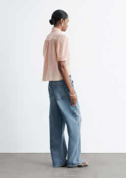 Blusa de seda estampada de cuello con lazo - H&m фото 4