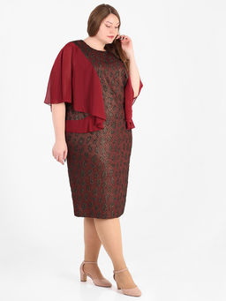 Платье бордовое праздничное корректирующее фигуру