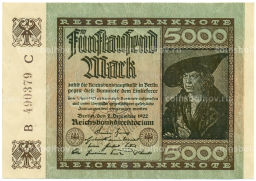Банкнота 5000 марок 1922 года Германия