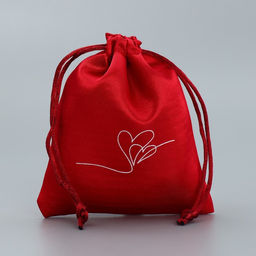 Цена за 5 шт. Мешочек подарочный атласный «Сердце», 10 х 12 см +/- 1.5 см