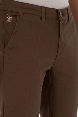 Erkek Kahverengi Slim Fit Kanvas / Chino Pantolon