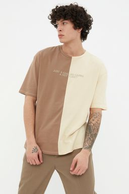 TRENDYOL MAN Kahverengi Oversize Renk Bloklu %100 Nak?sl? T-Shirt TMNSS21TS1452 - Trendyolmilla фото 2
