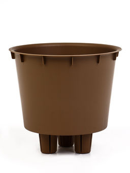 Кашпо для цветов «Микрит», 1.9 л, d=18 см, h=16.5 см, со вставкой, пластиковое, бежевое