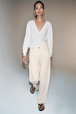 JEANS ZW COLLECTION LOOSE BARREL TIRO MEDIO / Crudo - Zara фото 5