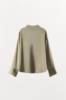 DOUBLE-BREASTED SATIN SHIRT - Zara фото 4