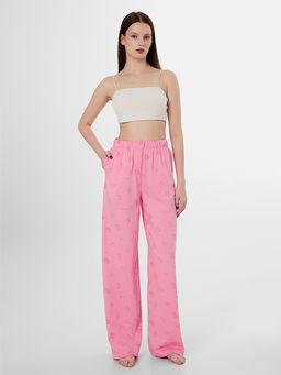 Брюки домашние женские розовые с принтом котиков-купидонов - Mark formelle фото 3