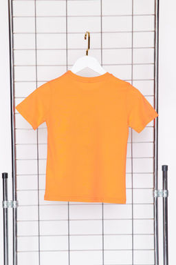 Turuncu Erkek Cocuk %100 Pamuk Futbol Desenli Regular Kal?p K?sa Kol Orme T-Shirt TKDSS24TS00038 - Trendyolmilla фото 4