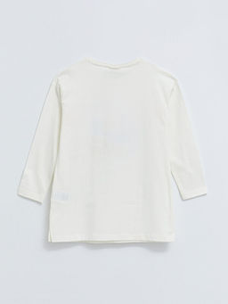 Bisiklet Yaka Bask?l? Pul ??lemeli Uzun Kollu Pamuklu K?z ?ocuk Tunik - Waikiki фото 2