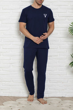 Trendyolmilla Man Lacivert Regular Fit Orme Pijama Tak?m? TMNSS25PT00040  фото 3