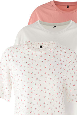 Trendyolmilla Cok Renkli 3lu Paket %100 Pamuklu Cicekli Sortlu Orme Pijama Tak?m? THMSS25PT00419  фото 10