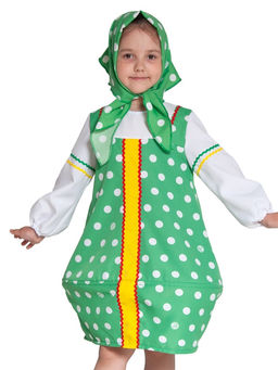 Костюм для девочки Матрешка зеленая р-р. 134