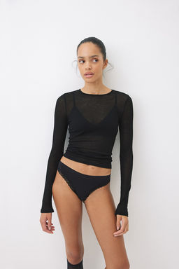 Pack 2 bragas Thong con ribete de encaje Seamless - H&m фото 2