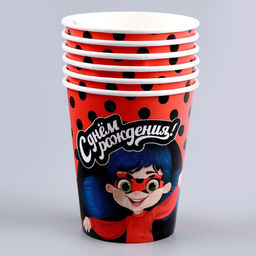 Посуда одноразовая бумажная «С днём рождения!», 6 тарелок, 6 стаканов