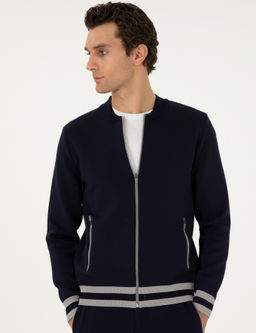 Темно-синий трикотажный кардиган стандартного кроя - Cacharel фото 3