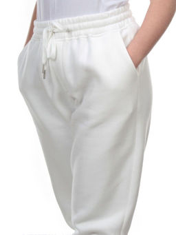 M049 WHITE Брюки спортивные женские на флисе (100% хлопок) 7986 - Фабричный китай фото 13