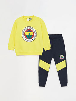 Bisiklet Yaka Fenerbah?e Bask?l? Erkek Bebek Sweatshirt ve E?ofman Alt? Tak?m