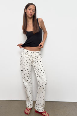 JEANS TRF WIDE LEG TIRO BAJO LUNARES / ?nico