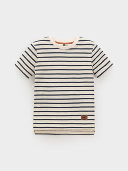 КР 302216/теплое молоко,полоска к620 фуфайка (футболка) для мал