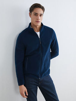 Dik Yaka Uzun Kollu Polar Erkek Fermuarl? Sweatshirt