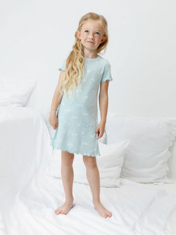 К 1180/голубой опал,мини зайчики сорочка ночная для дев