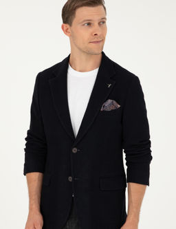 Темно-синяя приталенная куртка - Cacharel фото 4