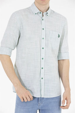 U. S. Polo Assn / Мужская зеленая рубашка с длинным рукавом - U.s. polo assn фото 13