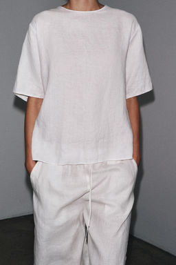 ZW COLLECTION LINEN TROUSERS WITH VENTS - Zara фото 5