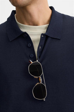KNIT COTTON - SILK POLO SHIRT - Zara фото 7