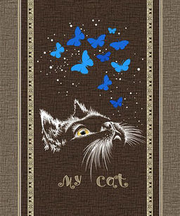 Комплект полотенец 48*60 см, 3 шт., рогожка (Лунный кот)