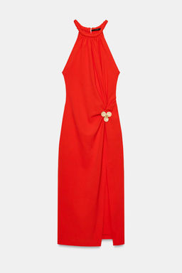 MIDI HALTER DRESS WITH APPLIQUE - Zara фото 8