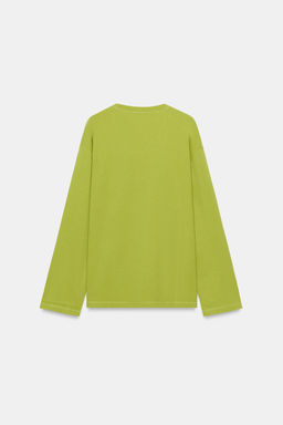 CAMISETA ESCOTE PICO ALGOD?N / Pistacho - Zara фото 7