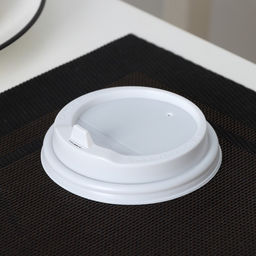 Цена за 100 шт. Крышка одноразовая для стакана белая, с клапаном, d=9 см - Simaland фото 3