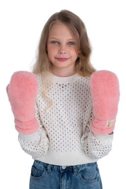 Варежки детские меховые ваниль - Woollamb фото 26