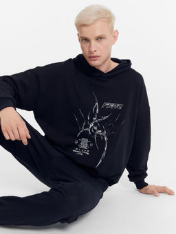 Анорак мужской в черном цвете с принтом в виде картины черный +печать 121816 - Mark formelle фото 13