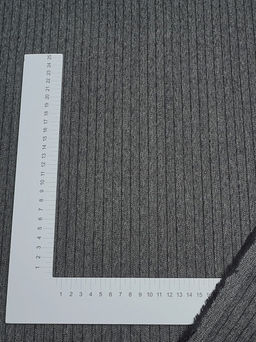 Шерсть костюмная Елочка-полоска цв.т.серый, ш.1.55м, шерсть-75%, п/э-25%, 230гр/м.кв - Купава фото 2