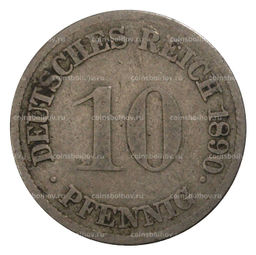 Монета 10 пфеннигов 1890 года G Германия