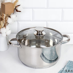 Кастрюля 5,4 л, Аванта / LB-1106-8B-5,4 /уп 1/ индукция/ Гофрокороб/ KISIGA