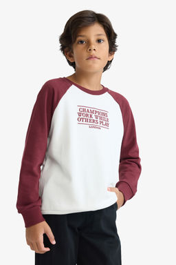 Oversize Geni_ Kal_p Bisiklet Yaka Nak__l_ Sweatshirt Erkek _ocuk - Defacto фото 4