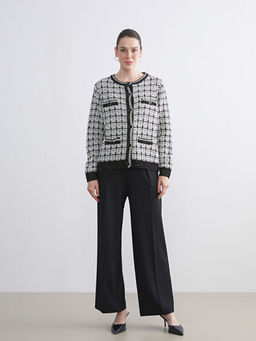 Bisiklet Yaka Desenli Kad?n Triko H?rka