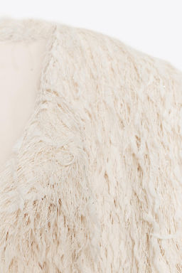 FEATHER FRINGE METALLIC THREAD JACKET - Zara фото 9
