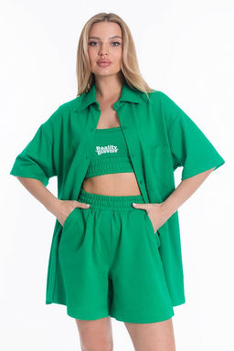 Рубашка М324198б зеленый - Елена фото 2