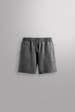 PANTALONES CORTOS JOGGER LAVADOS TRAINING / Gris / Azul