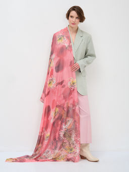 Большой красивый палантин. Рисунок нанесен вручную.ШЕЛК ВИСКОЗА ХЛОПОК - Tantino фото 2