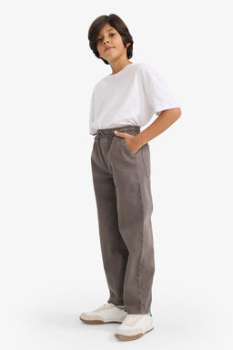 %100 Pamuk Baggy Fit Standart Pa_a Gabardin Pantolon Erkek _ocuk