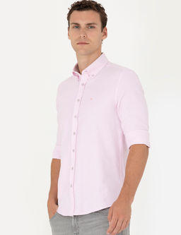 Pembe Slim Fit Uzun Kollu G_mlek