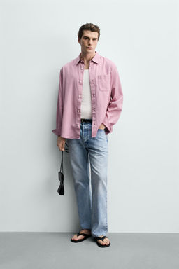 CAMISA REGULAR FIT LYOCELL - ALGOD?N / Rosa