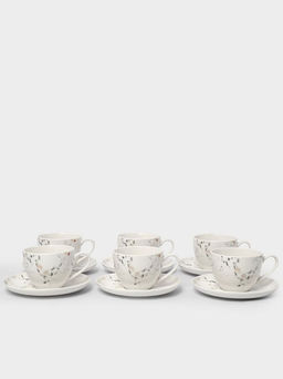 Пара чайная, 6 перс, 12 пр, 220 мл, фарфор N, белая, Цветы и листья, Primrose - Anna lafarg фото 7